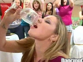 Dancingcock's big cock celebration with hot women giving epic blowjobs