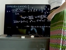 Sweet and innocent Myanmar teacher gets wild in class