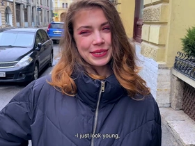 A spontaneous street encounter takes an unexpected turn with a panty shot and oral pleasure