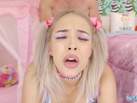 Lauren Pixie's wild ride: naughty pigtails and big tits in action