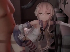 Asian hottie Shimakaze gets naughty in public